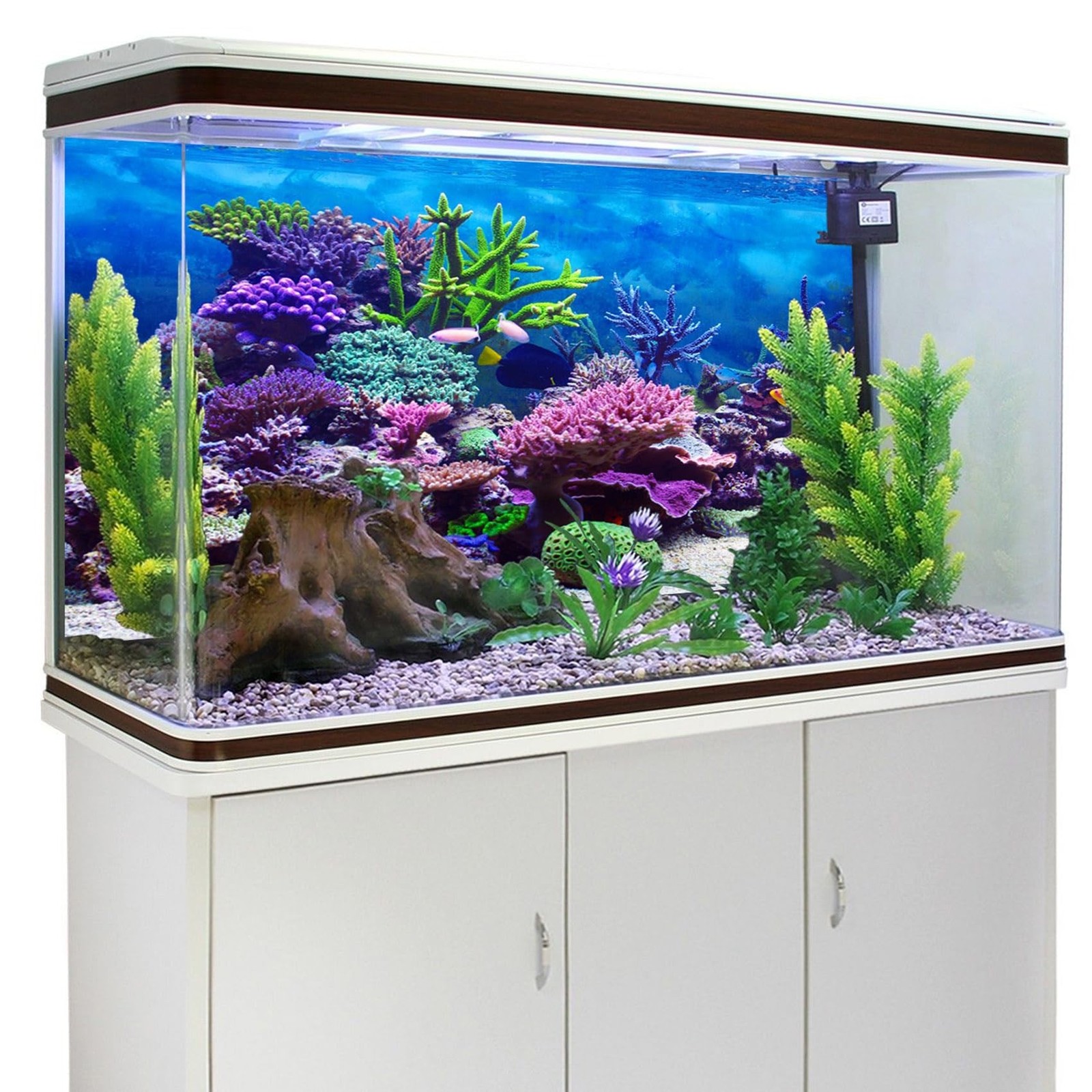 YongFoto Ocean Theme Fish Tank Background 48×18 inch Coral Seaweed Reef Rock …