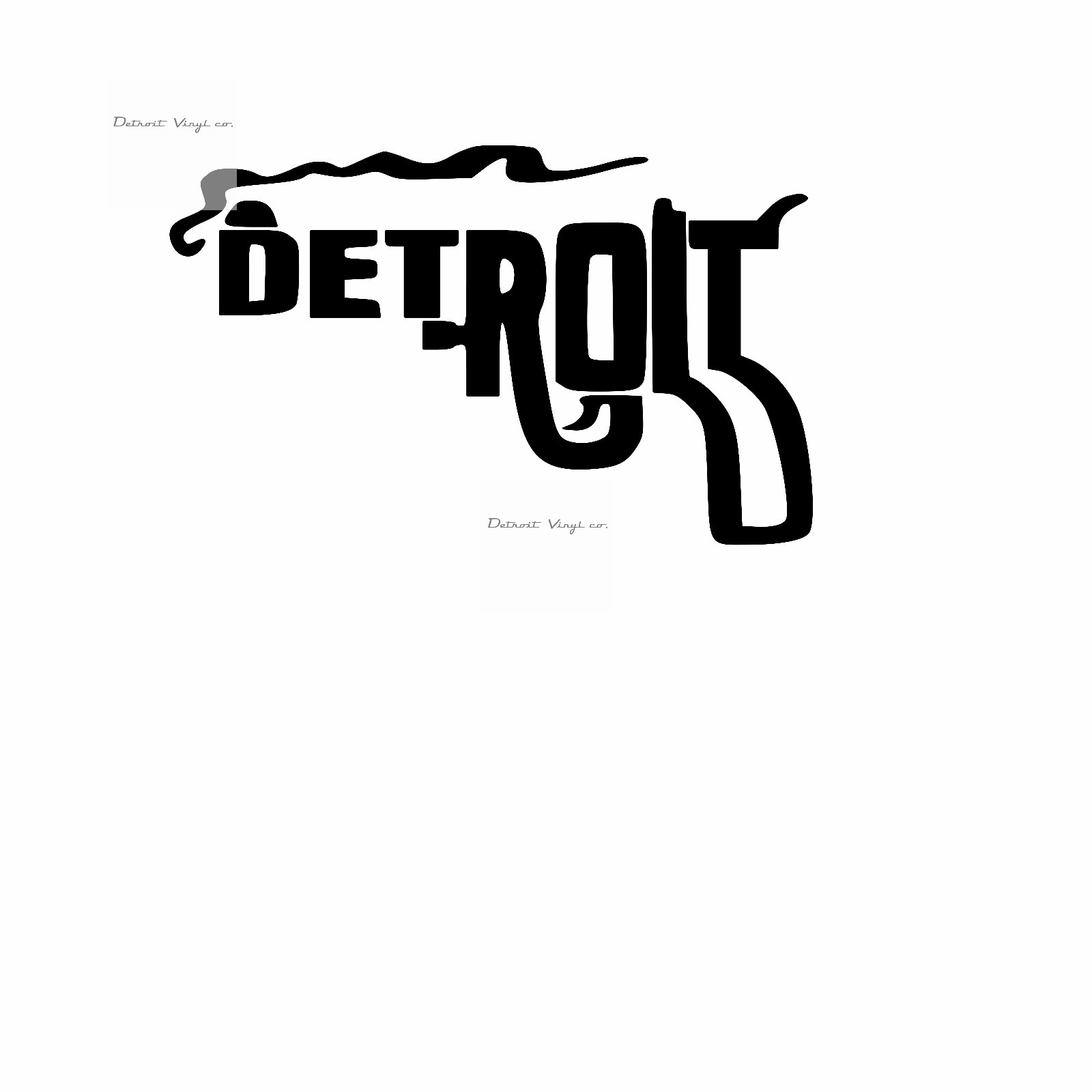 Detroit pistol, Detroit Gun, Smoking gun Vinyl Decal Sticker 4″x6″