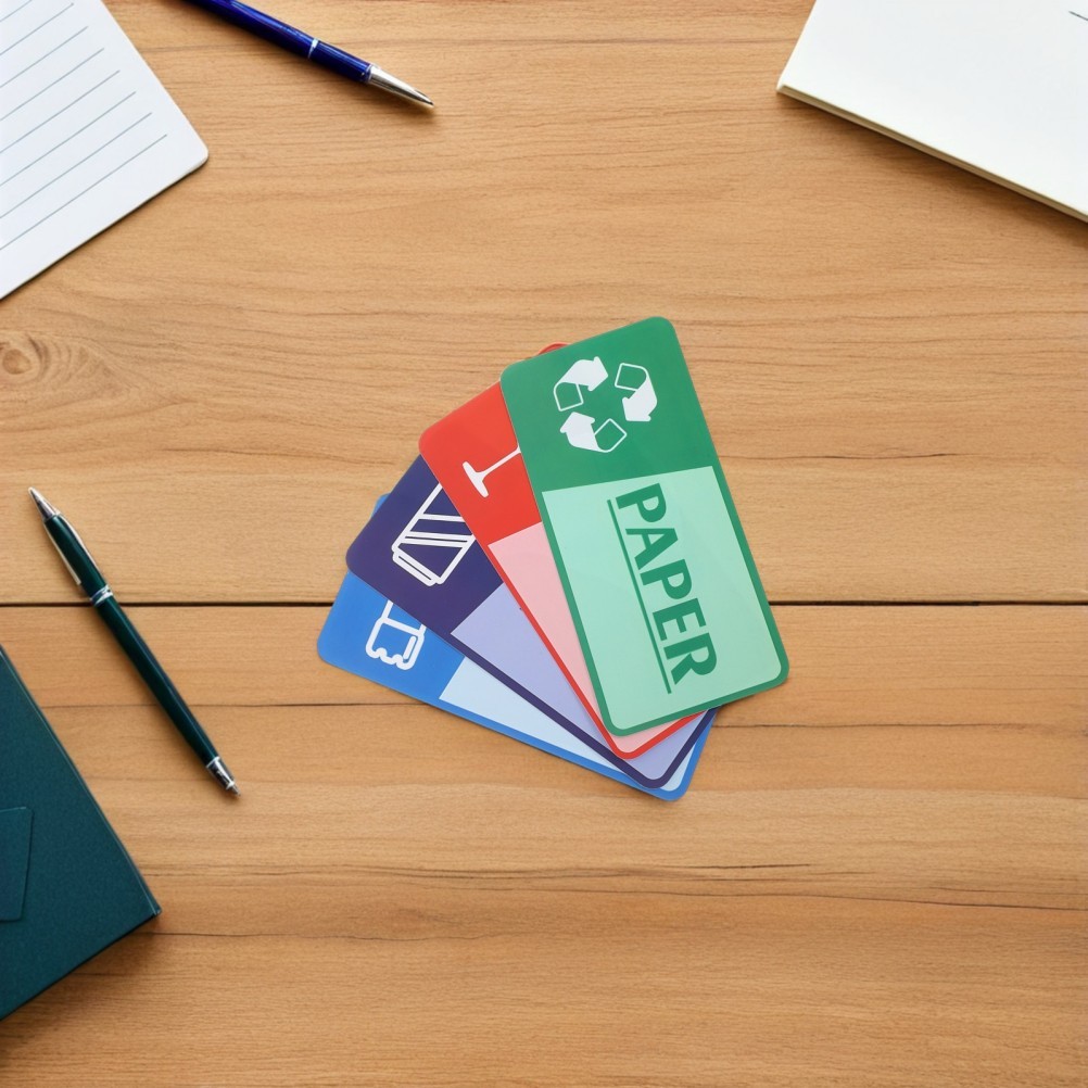 8 Sheets Garbage Collection Reminder Stickers Mixed Recycling Bin Recycle Trash