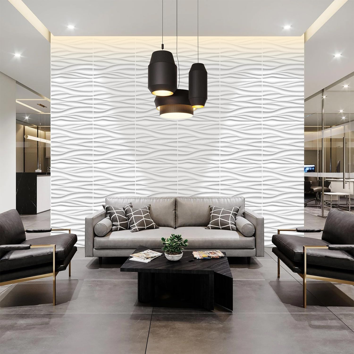 STICKGOO Wave Wall Panels for Interior Wall Decor, White 3D Wall Panels Accent W