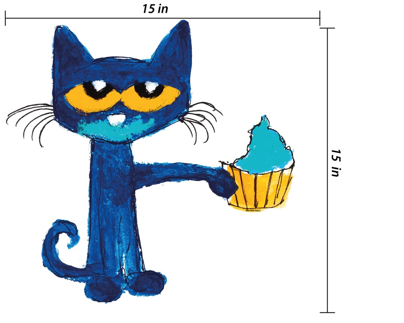 Pete The Cat Messy Cupcake Decal – Groovy Vinyl Wall Sticker for Nursery o