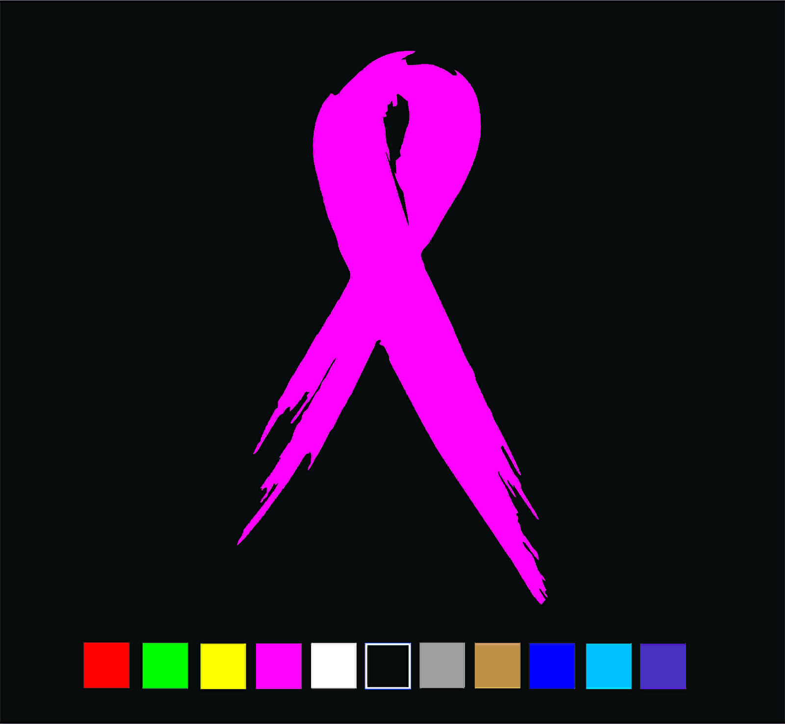 Cancer Ribbon Distressed Vinyl Die Cut Decal Sticker