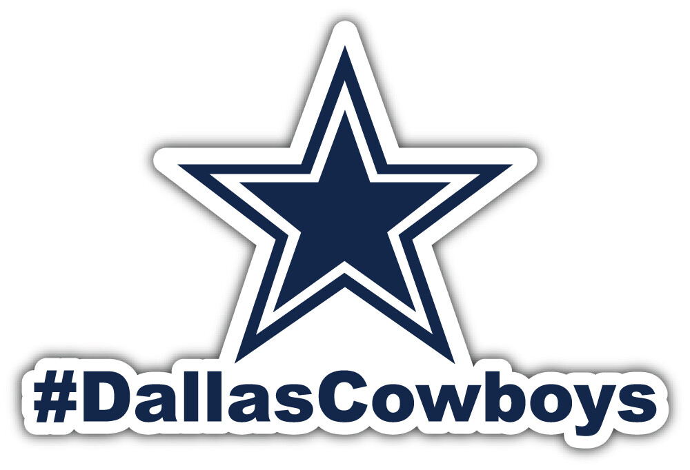 Dallas Cowboys Hashtag NFL Sport Car Bumper Sticker Decal ”SIZES”