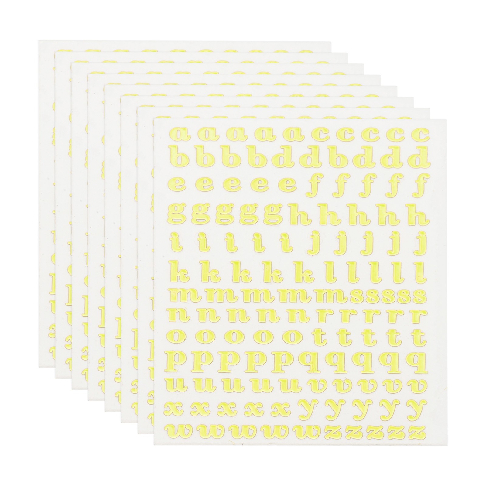 Glitter Letters Sticker 1040 Pcs 8 Sheets 0.12 Inch Self Adhesive Gold