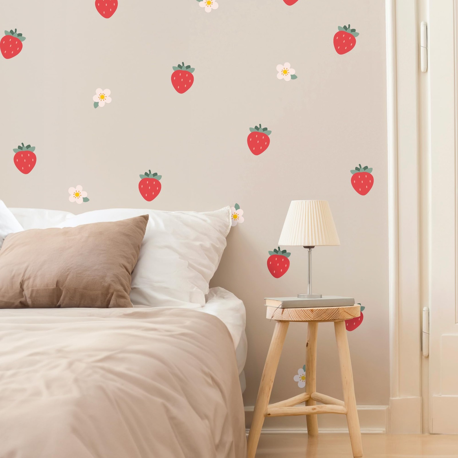 – Strawberry and Flower Wall Decals – Easy-to-Apply & Removable Wall Stickers…