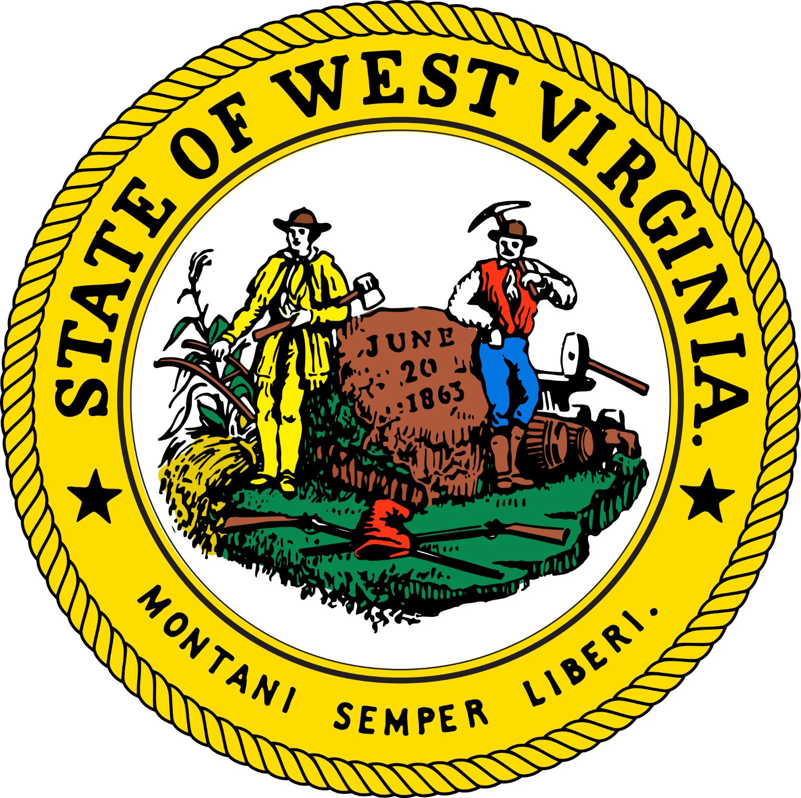 West Virginia state seal sticker weatherproof bumper vinyl decal