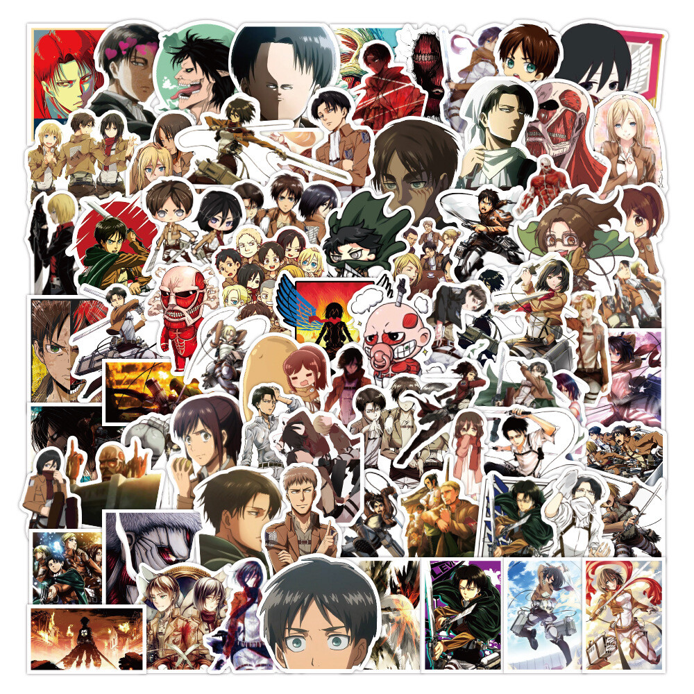 100Pcs Attack on Titan Game Sticker for Teens Girls Water Bottles Waterproof