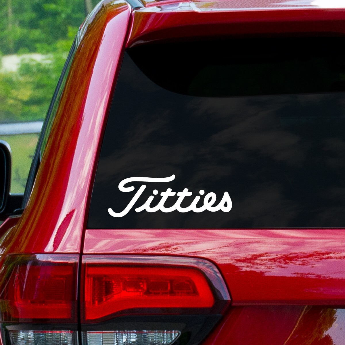 Titties 6″ Wide Golf Decal | Window Sticker For Car Laptop Golf Cart | 28 Colors