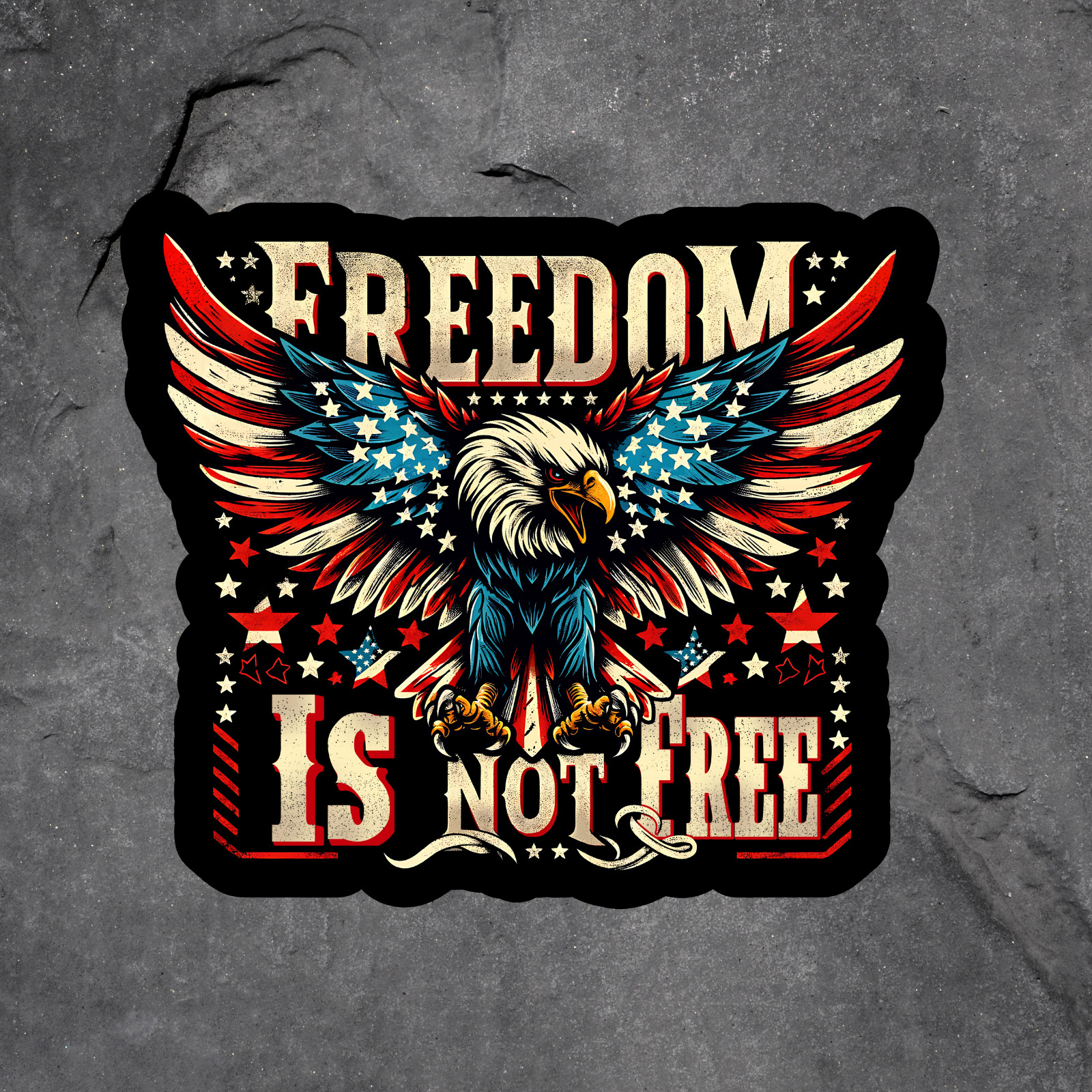 Freedom Sticker Vinyl Decal Eagle Patriotic American Flag Military Art 5″