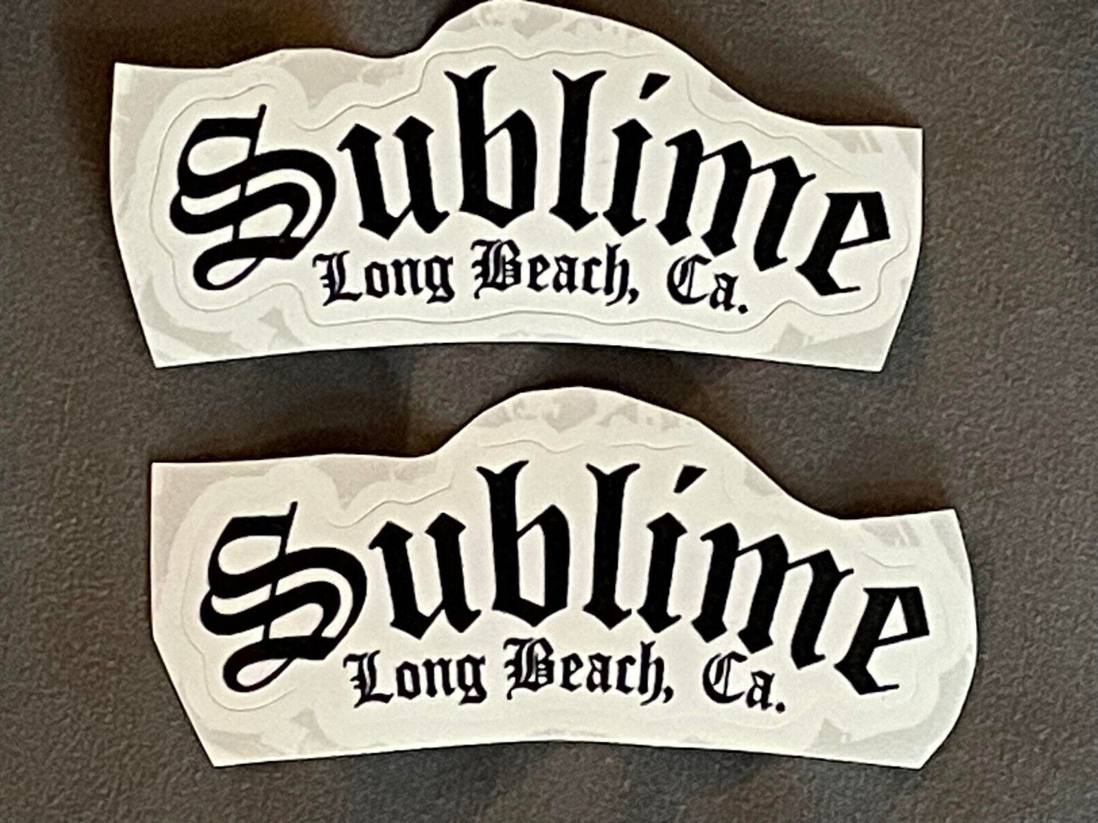 Lot of 2 SUBLIME 1″ x 3″ Band Logo STICKERS Black White FAST! FREE SHIP!