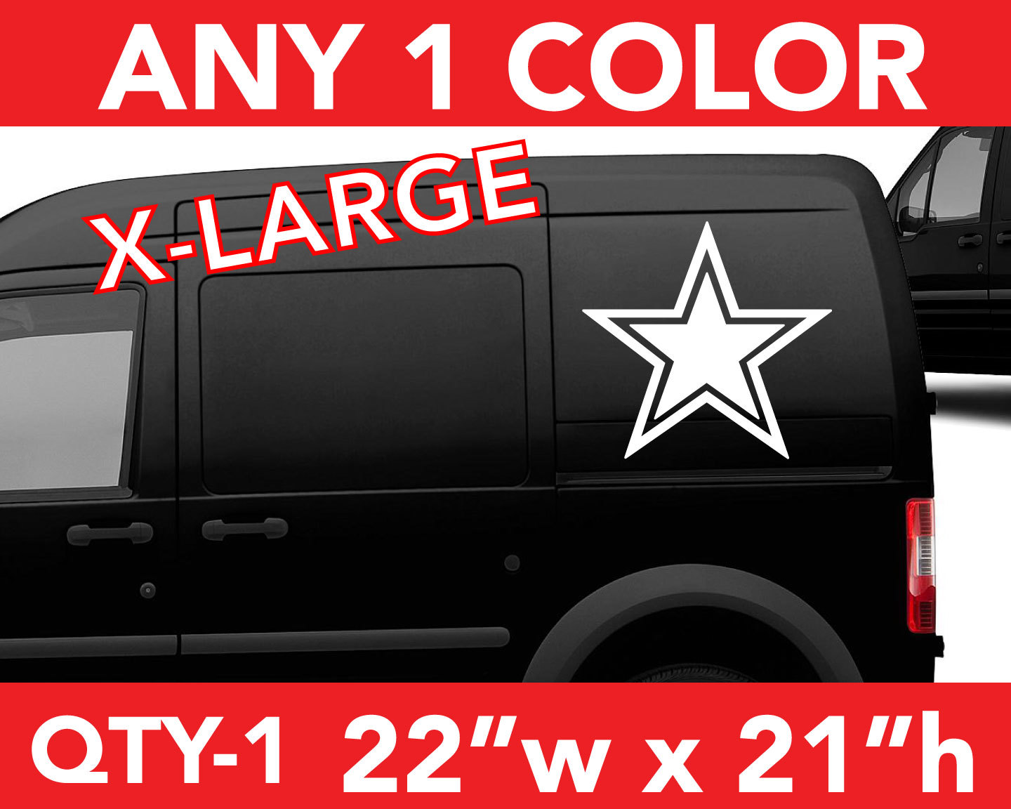 DALLAS COWBOYS ” STAR ” WALL- AUTO LARGE DECAL STICKER 22″h x 21″w Any 1 Color