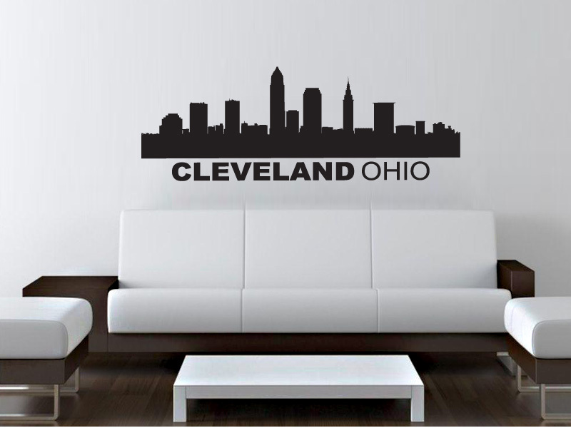 FGD Cleveland Ohio Skyline Vinyl Wall Decal 20″ x 54″