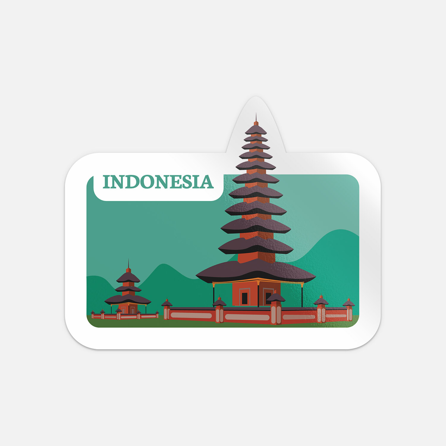 Indonesia Southeast Asia World Travel Badge Vinyl Vinyl Sticker Decal