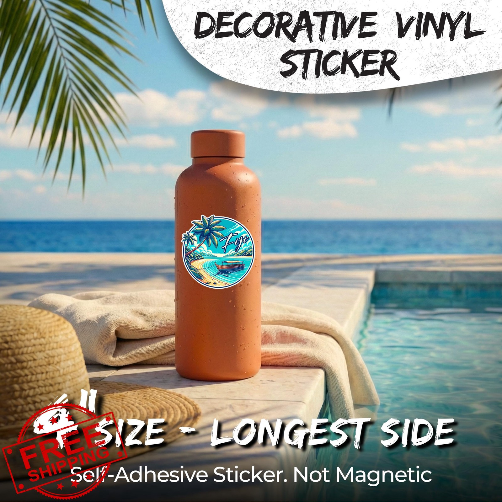 Fiji Sticker 4 Inch City Travel Souvenir Destination – Waterproof Vinyl Decal…