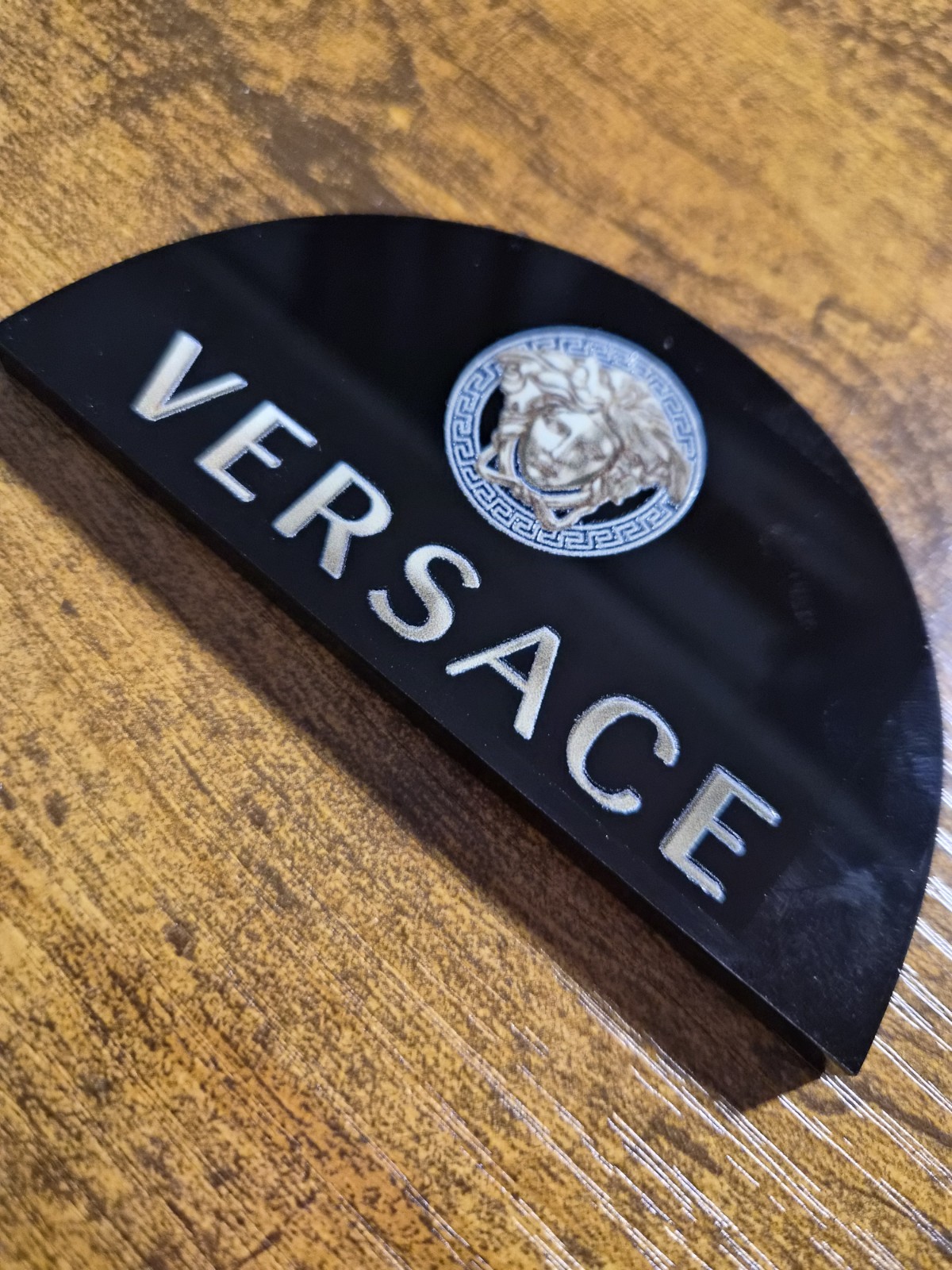 V LOGO METALLIC GOLD High Quality UV DTF Decal waterproof USA NOT VINYL
