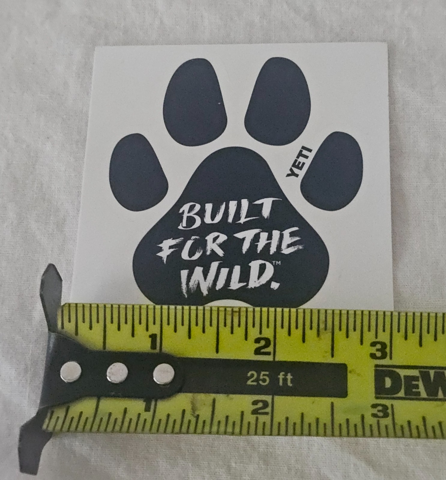 YETI Authentic Sticker Built For The Wild Dog Paw Swag New Decals Logo