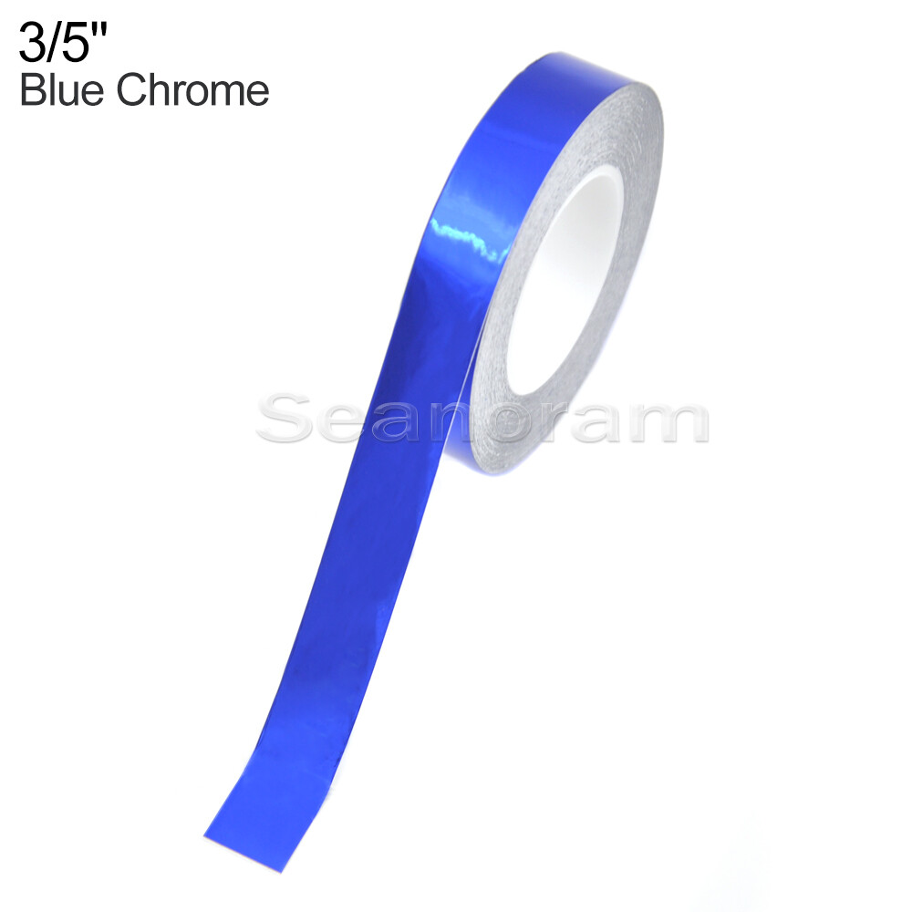 3/5″ 15mm Blue Chrome DIY Home Shop Pinstriping Pin Stripe Decal Vinyl Sticker