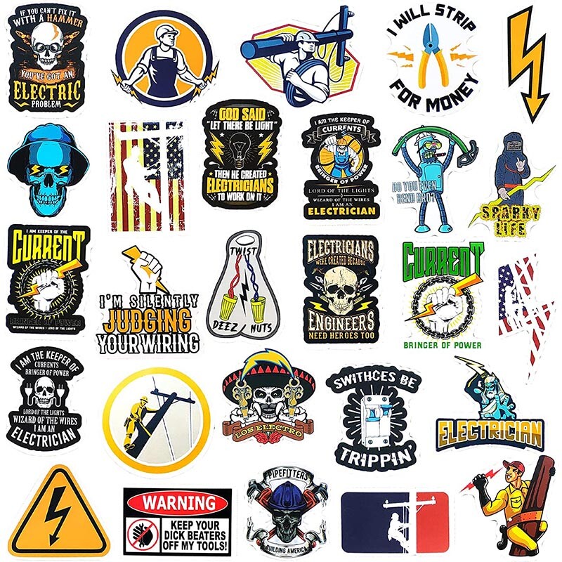 100 Pack Hard Hat Stickers HardHat Sticker & Decals, Helmet, Flask, Bottle Lot