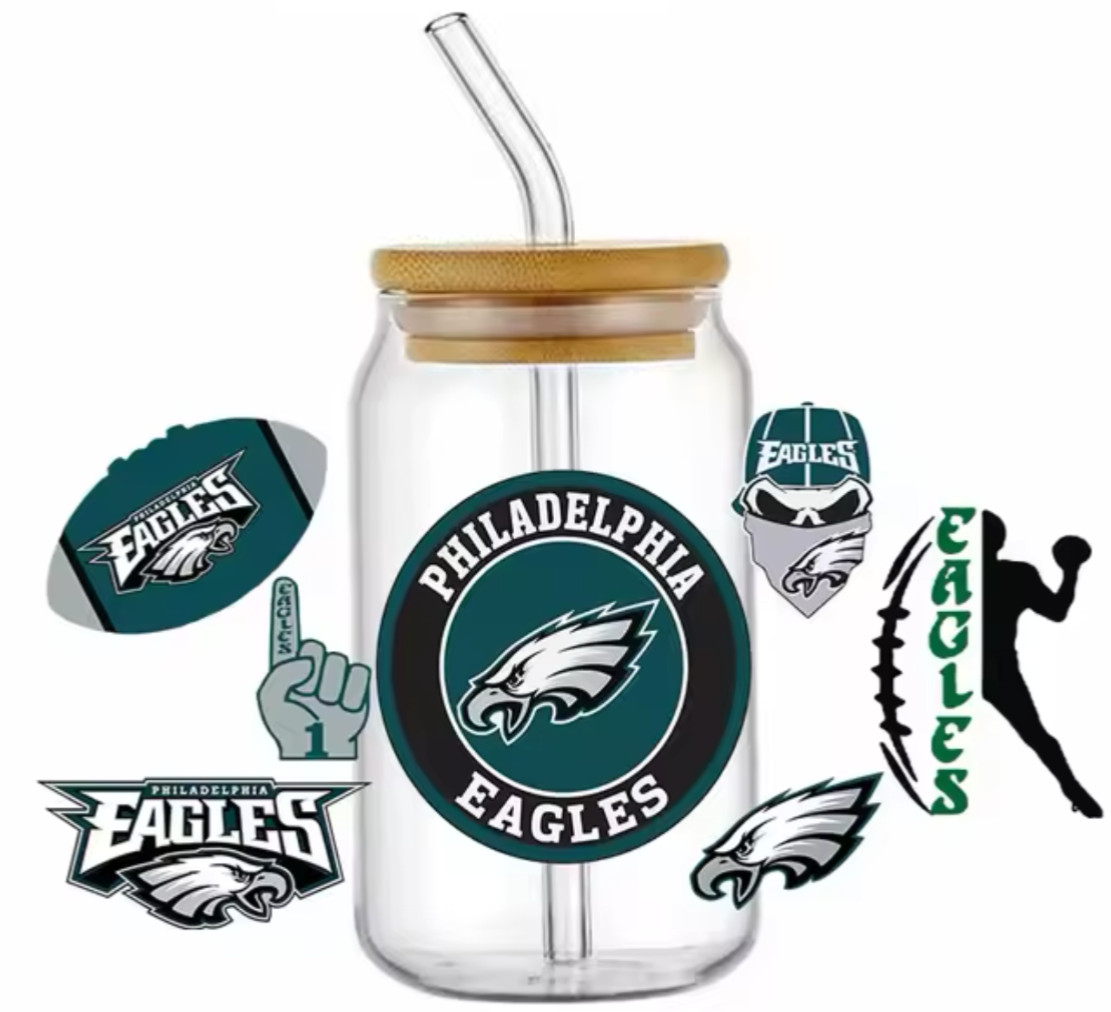 Philadelphia Eagles Football DIY Transfer Sticker Cup Wrap DIY Glasses Bottles