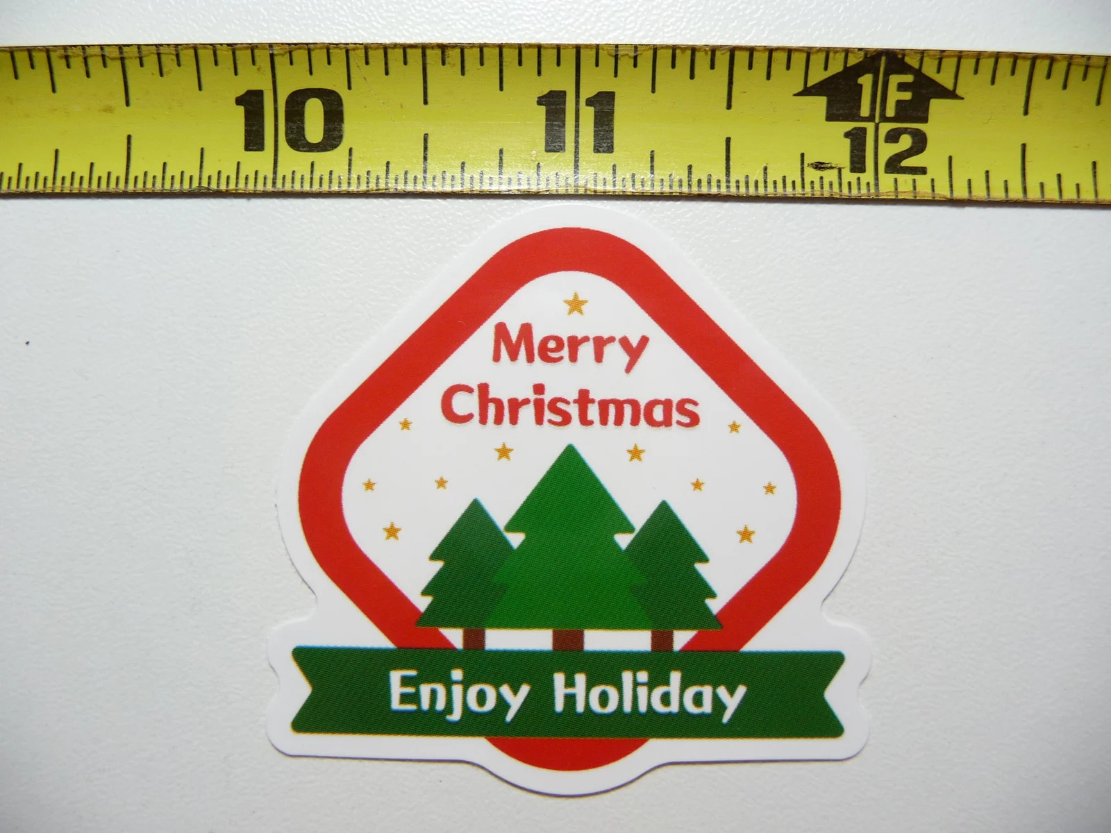 3 TREE MERRY CHRISTMAS DIAMOND SMALL STICKER DECAL WINTER HOLIDAYS CHRISTIAN FUN