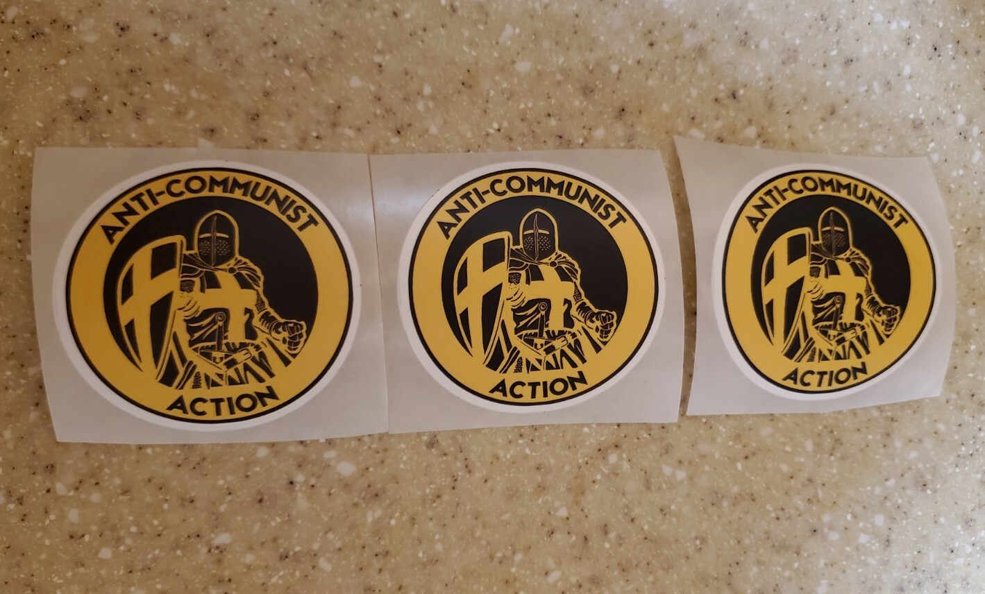 ANTI COMMUNIST ACTION sticker Lot of 3 ANTI COMMUNISM PRO CAPITALISM