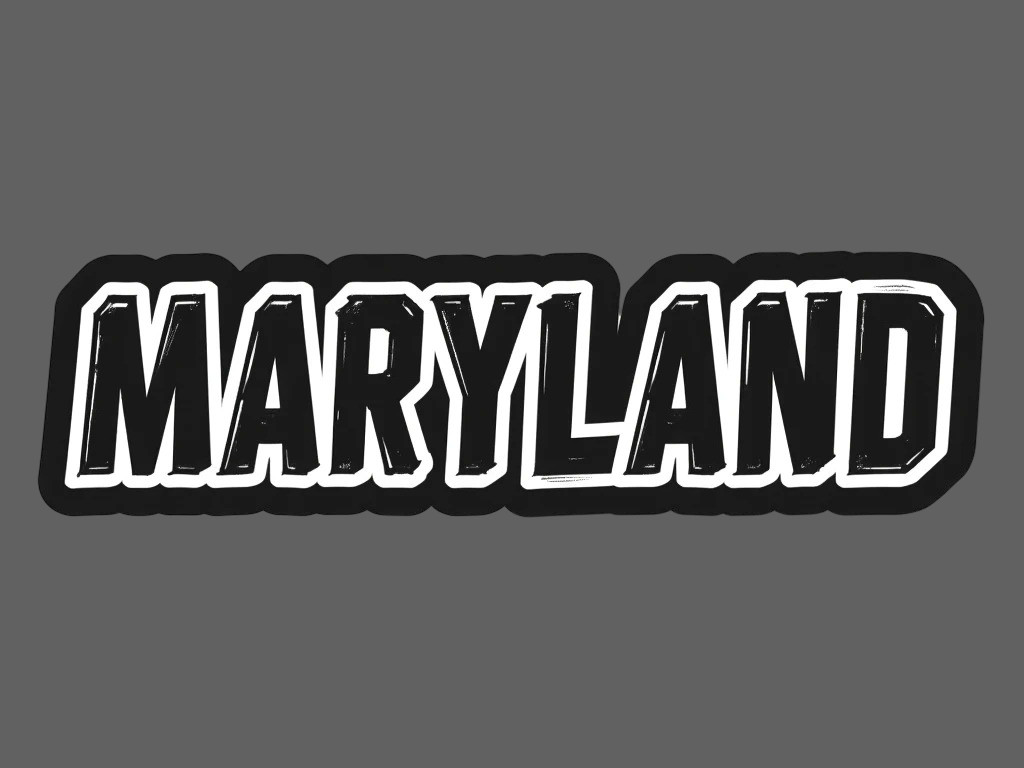 Maryland Sticker Vinyl Decal State Name Bold Outline Car Laptop Truck