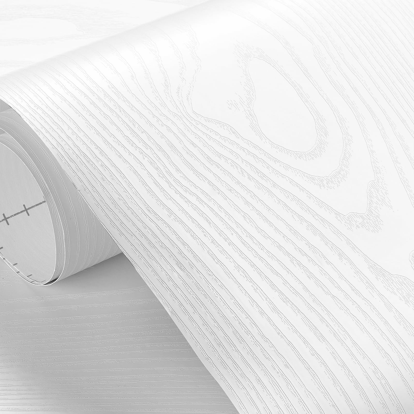 LACHEERY Thick White Wood Grain Contact Paper Waterproof Oak Wood Look Contac…