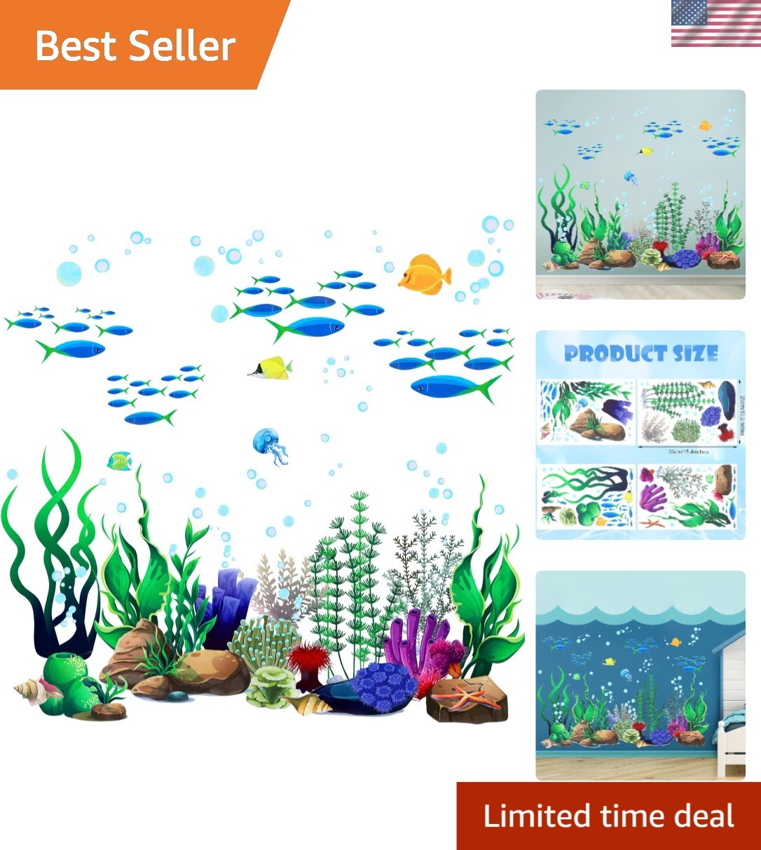 Waterproof Under The Sea Decals – Enchanting Decor for Living Rooms & Offices