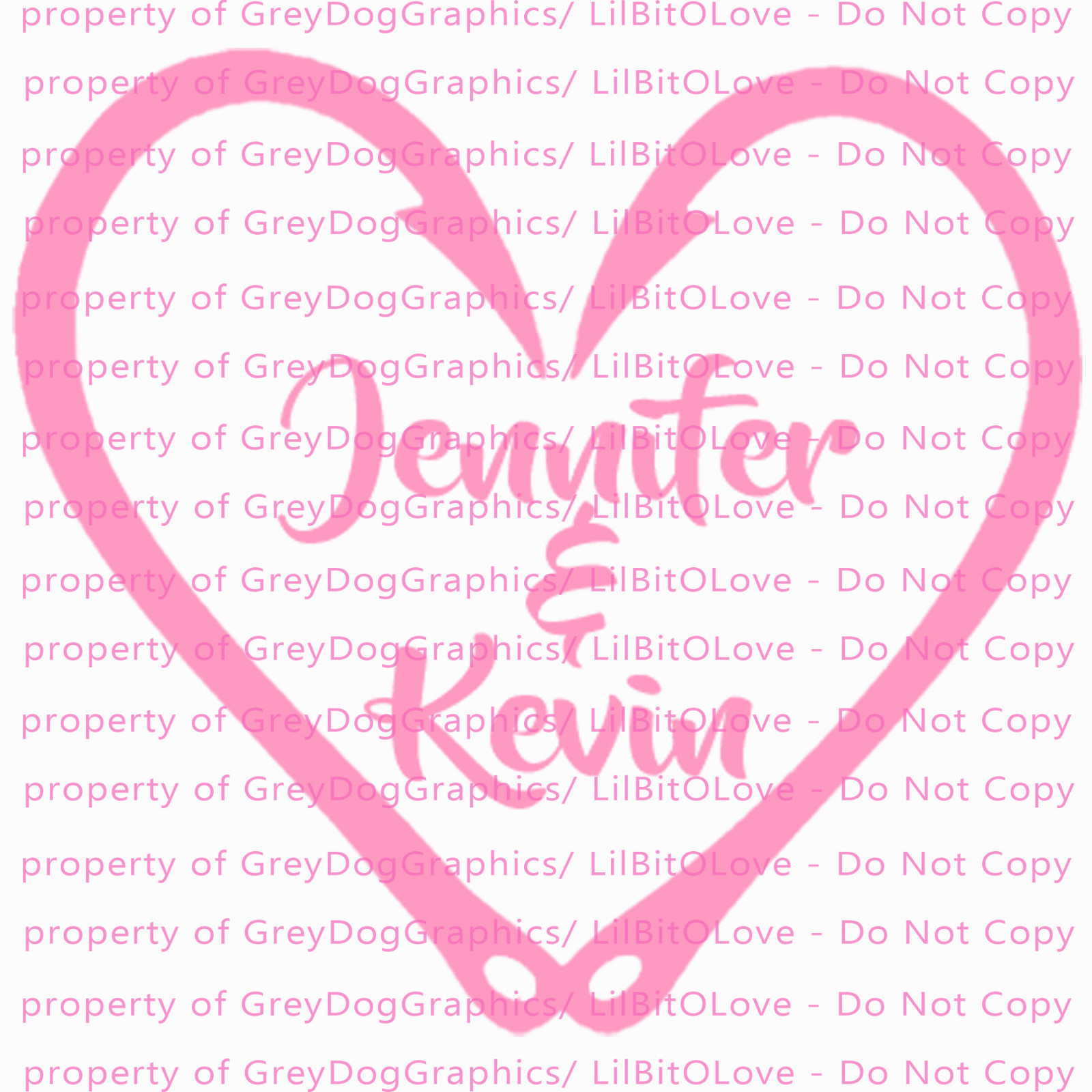 Custom Fish Hook Heart Personalized with Couple’s Names Vinyl Decal Sticker