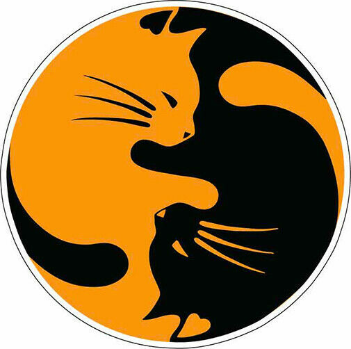 Yin-Yang Symbol Cats Vinyl Sticker / Vinyl Decal for bumper, phone, window, xbox