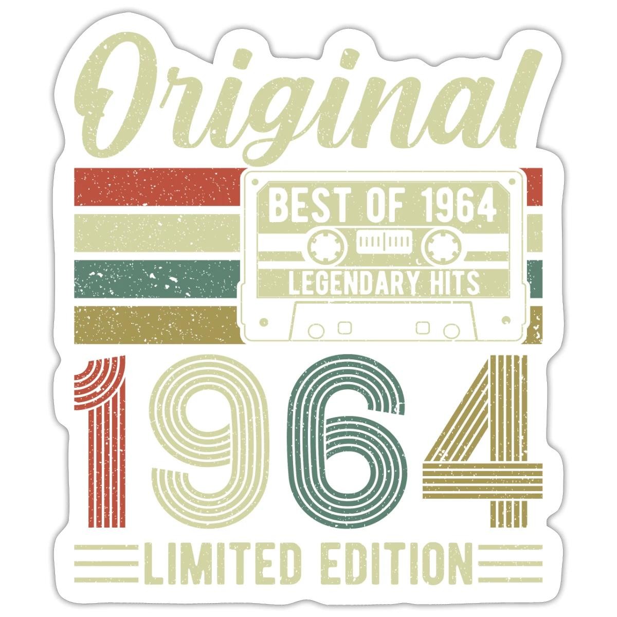 1964 Retro Legend Classic 60th Birthday Gift Sticker, max. 4 x 4″
