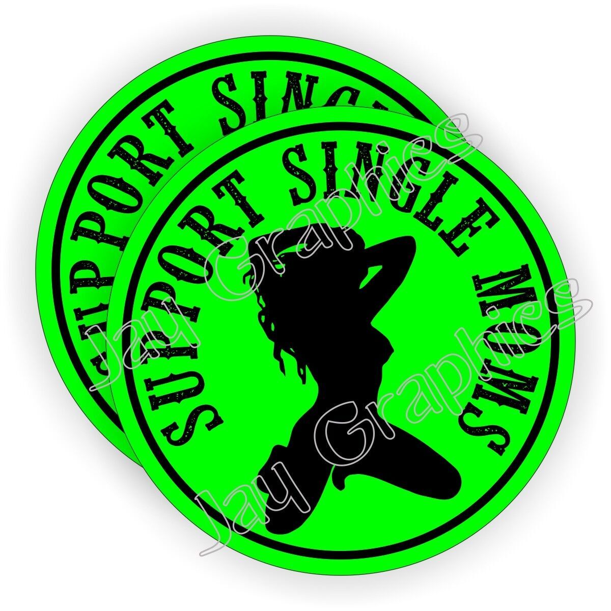 2 Support Single Moms Hard Hat Sticker Decal