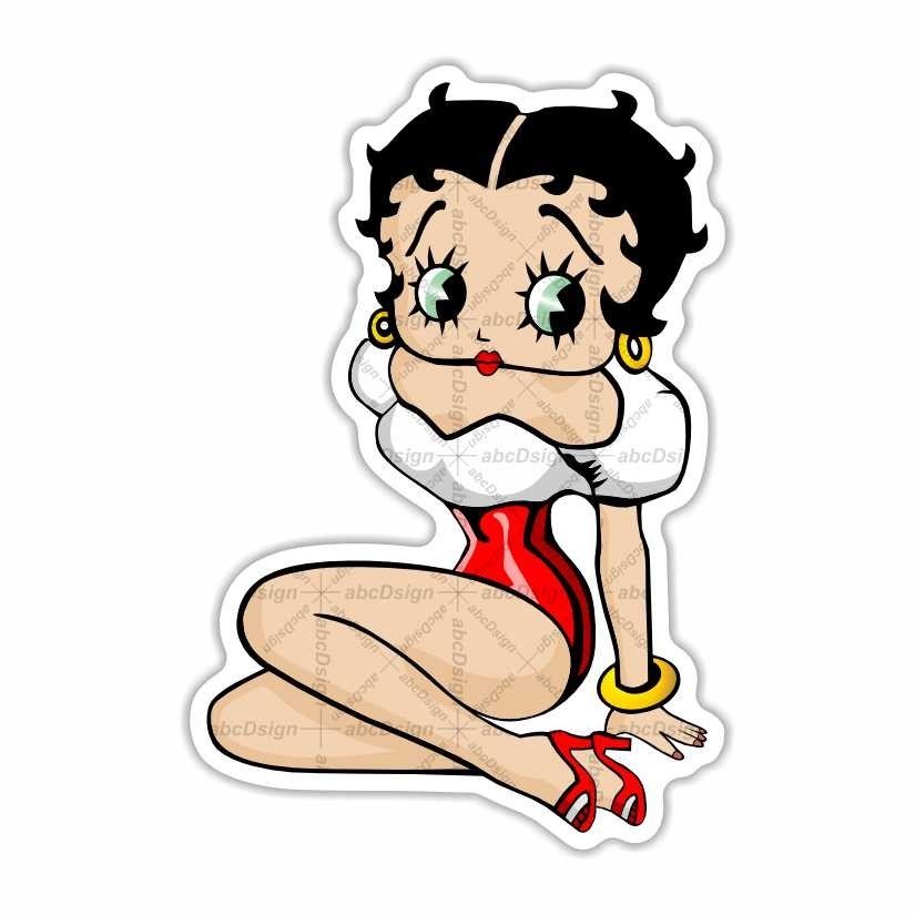 Betty Boop Sitting, Sticker, Peel N’ Stick, Different Sizes