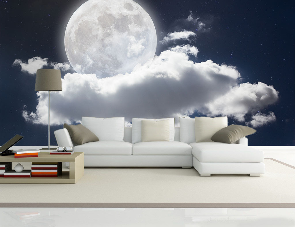 3D Full Moon Sky 7 Wall Paper Wall Print Decal Wall Deco Indoor Wall Murals Wall