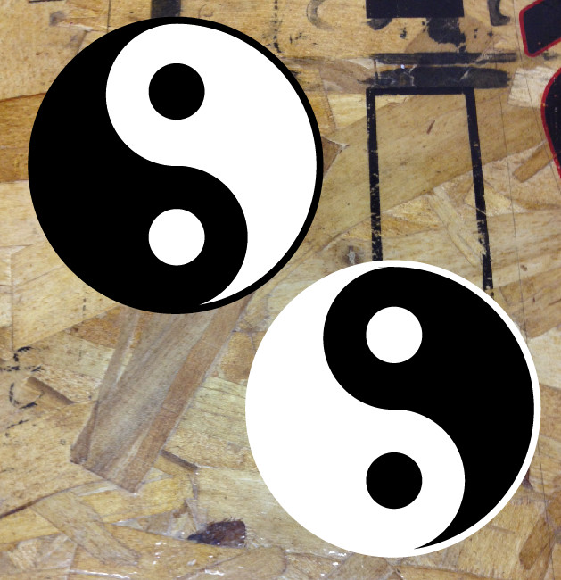 2 Ying Yang Decals Yin Yan Symbols car window stickers graphic – 3.5″ plus minis