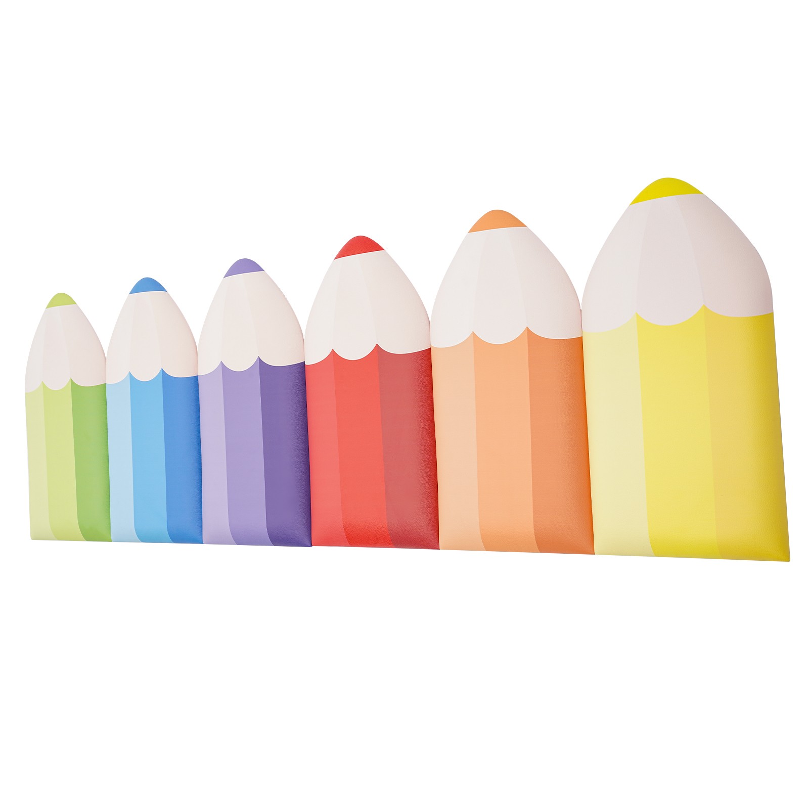 6Pcs 3D Pencil-Shaped Wall Padding for Kids Wall Mats Playroom Wall Protection