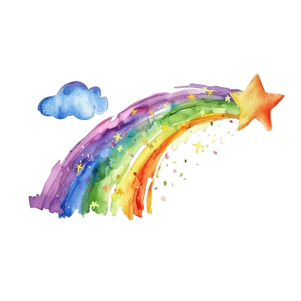 Rainbow Glow Wall Decal PVC Material 15cm x 9cm Glows After Light Exposure