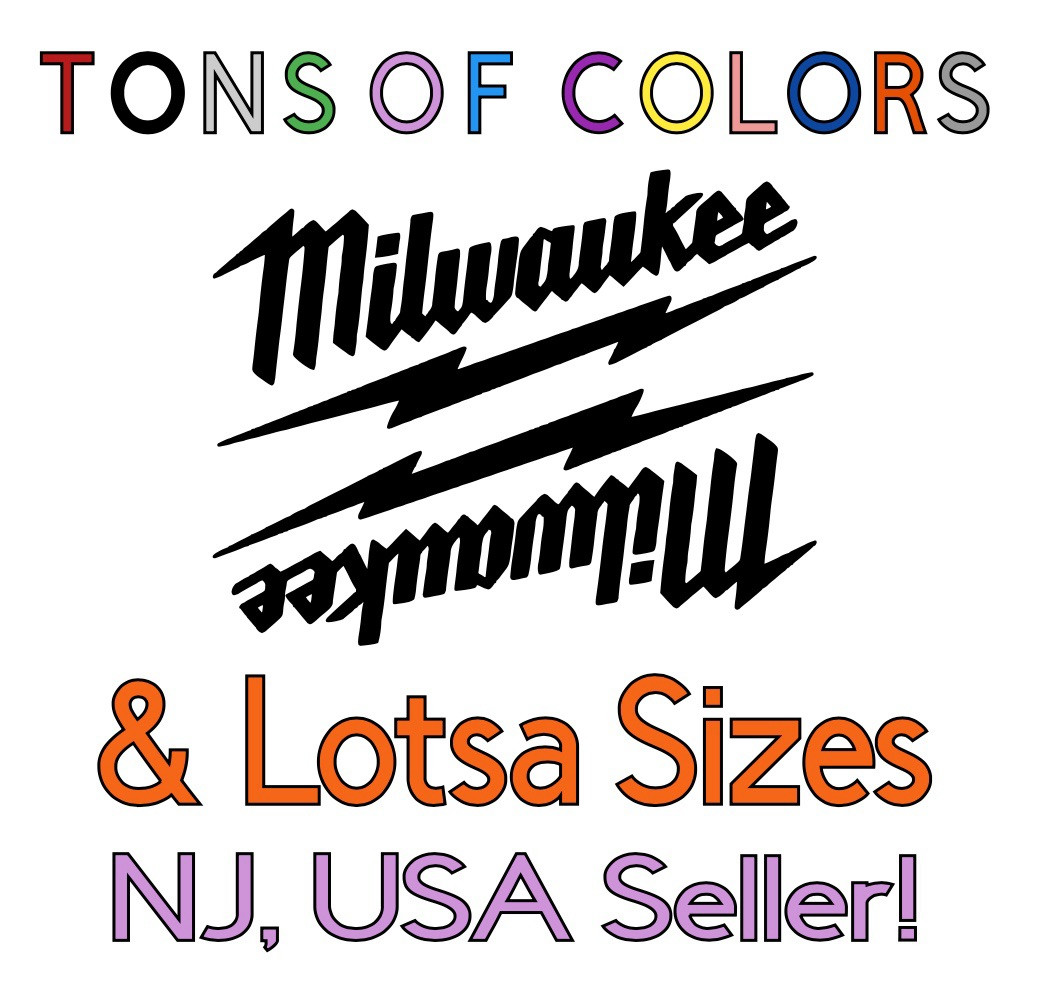 TWO Milwaukee Vinyl Decals/Stickers Many Sizes/Colors Free Ship