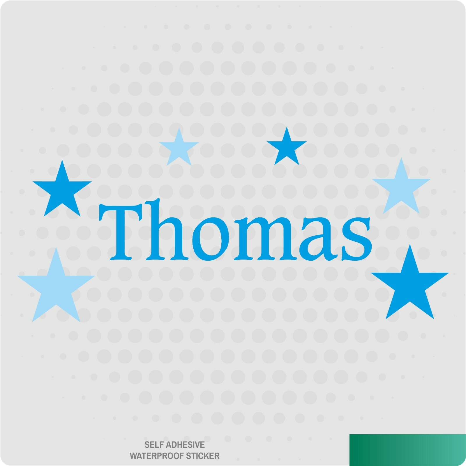 Personalised Name Wall Art Stars Vinyl Sticker Boys Room Bedroom Toy Box Play