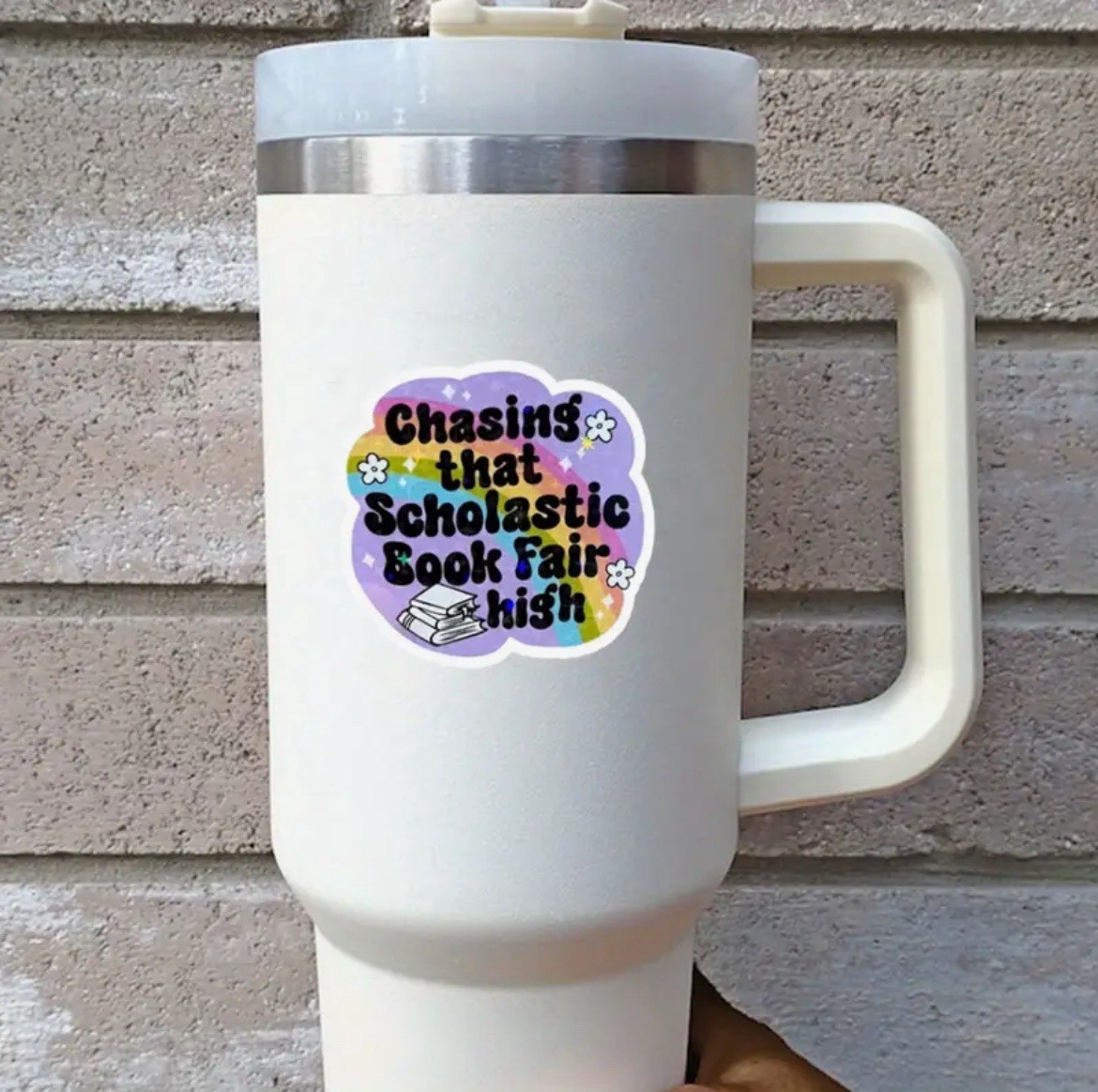 Vintage “Chasing That Scholastic Book Fair High” Sticker – Nostalgia 90s Kid