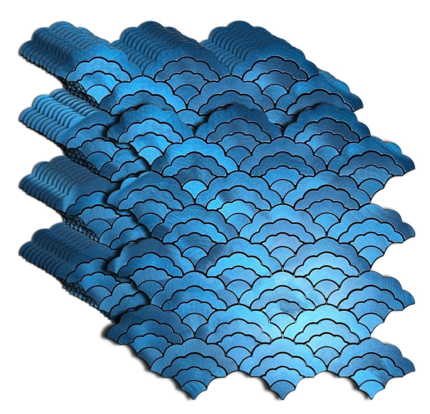 11-Sheet Peel and Stick Metal Backsplash Tiles, Self Adhesive Cloud-Shaped Al…