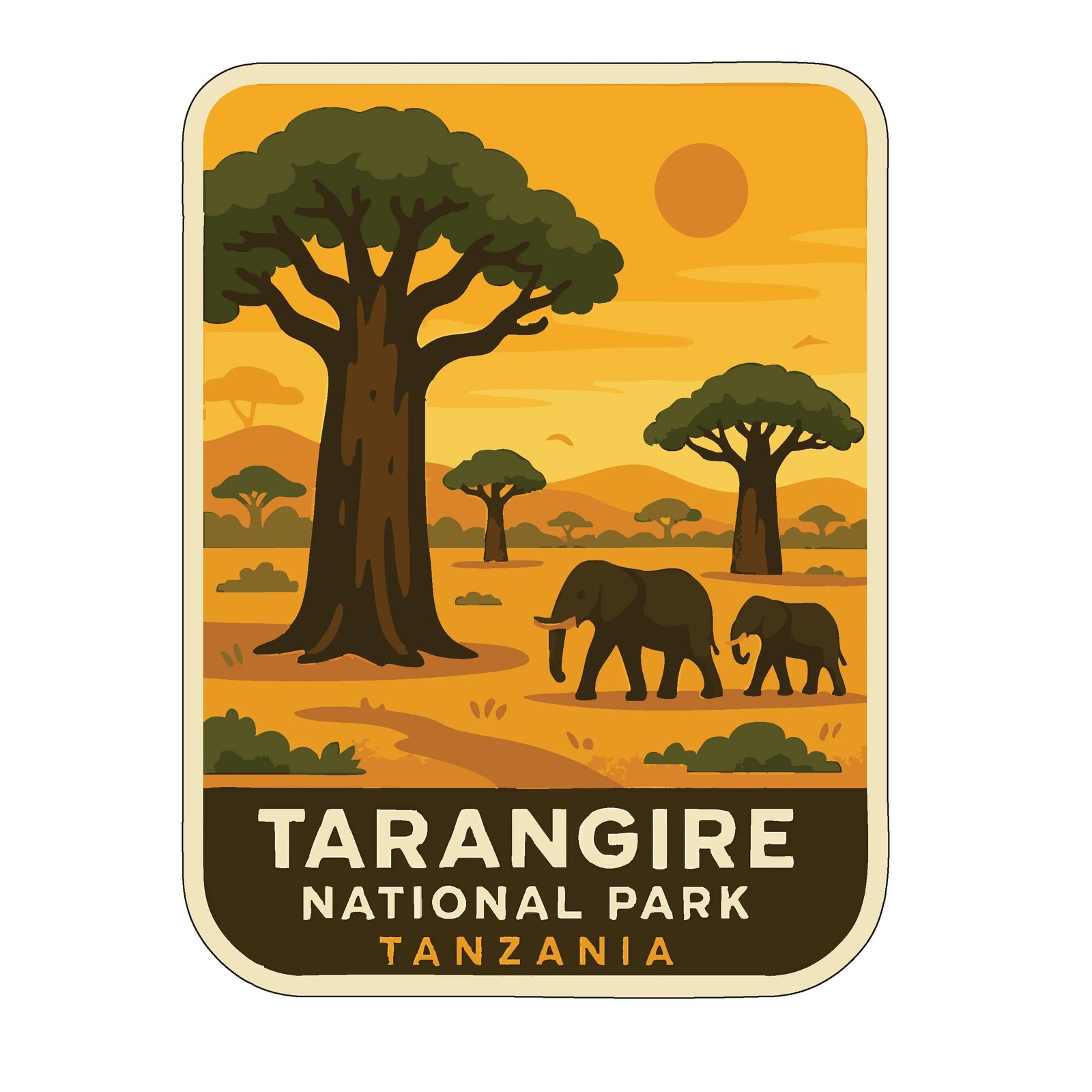 Tarangire Tanzania National Park Sticker Decal Vinyl Die-Cut World