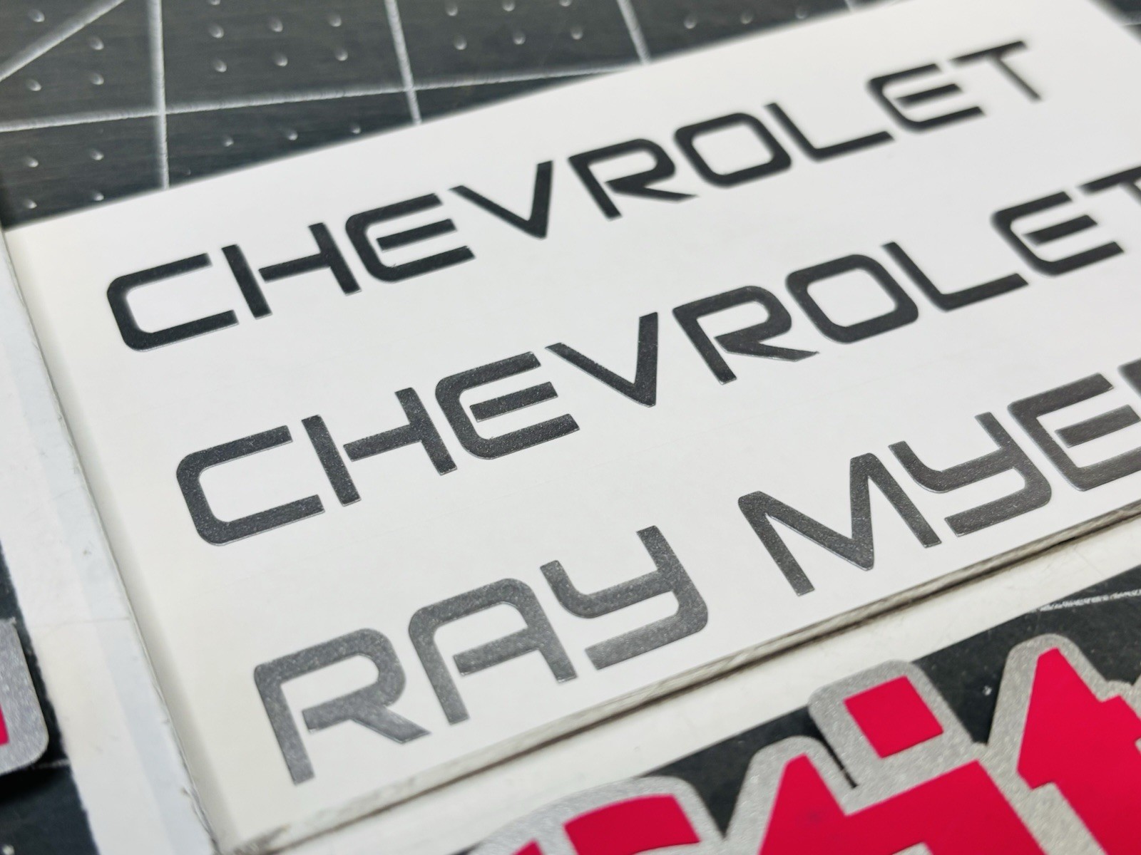 TWO AC Delco Die Cut Vinyl Decals Single Color Chevy Buick Olds Pontiac Caddy GM