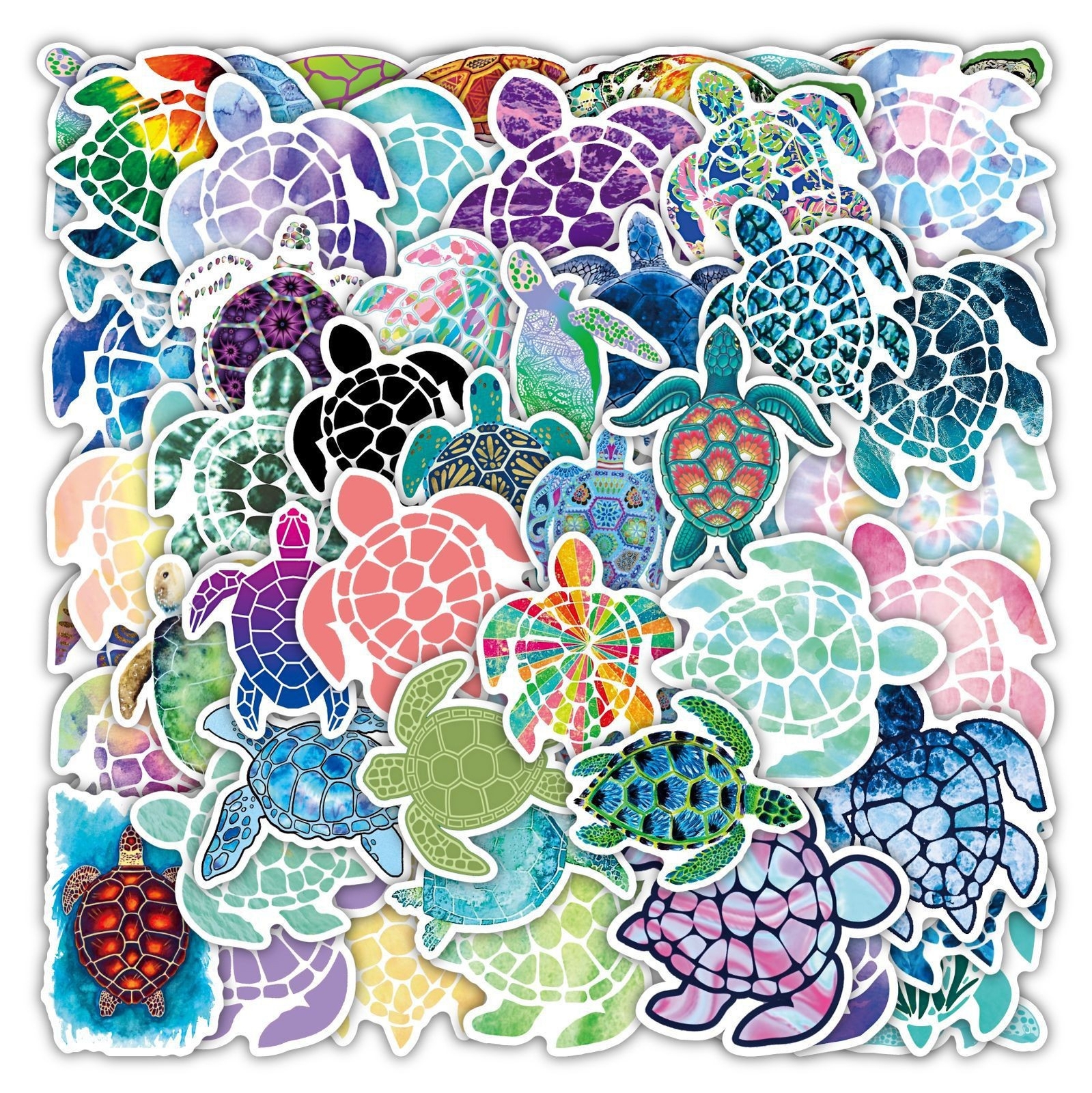 100Pcs Colorful sea turtle Sticker for Teens Girls Scrapbooking Water Bottles