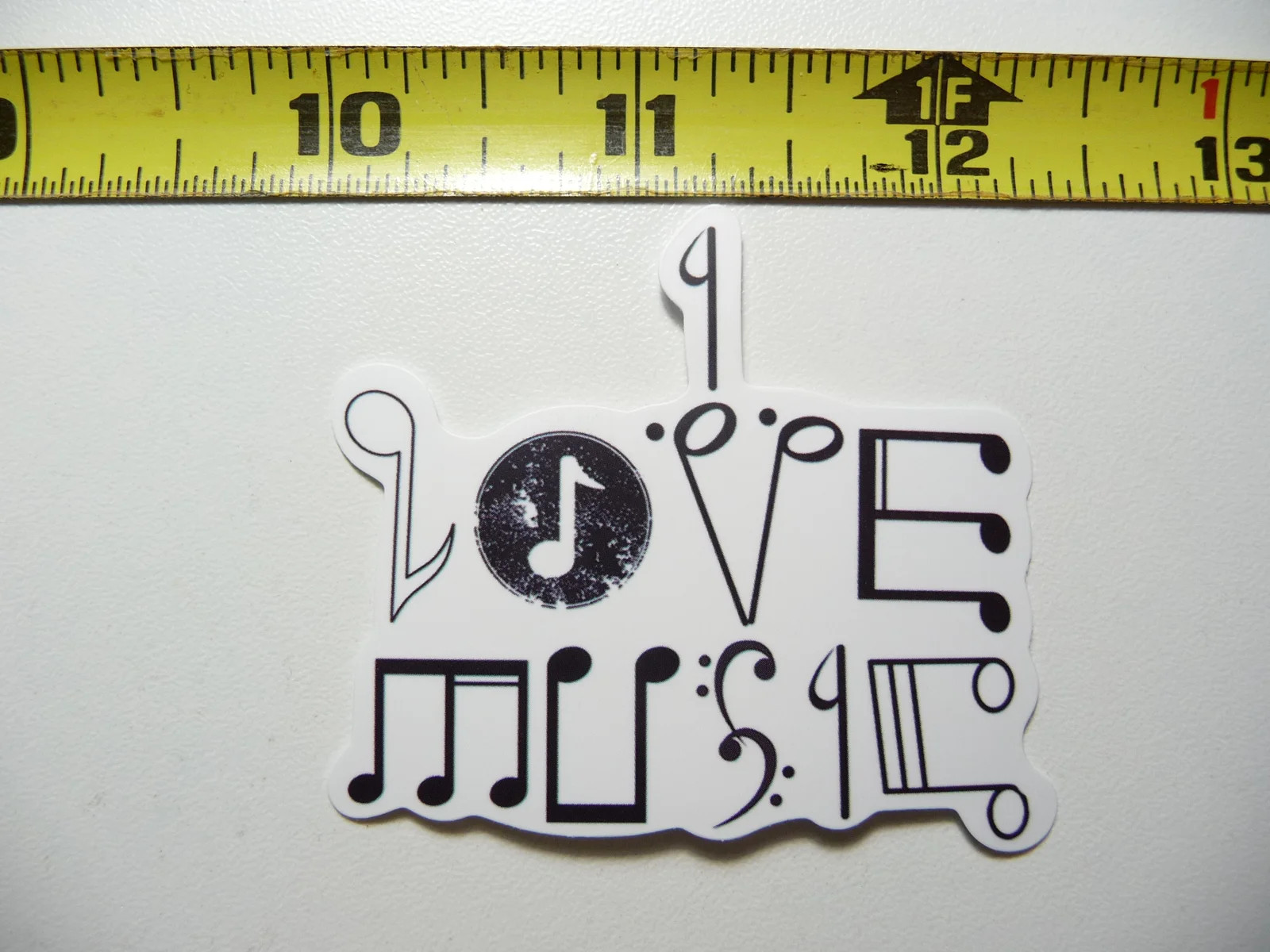 I LOVE MUSIC IN NOTES STYLE SMALL STICKER DECAL MUSICIAN FAN BAND SONG