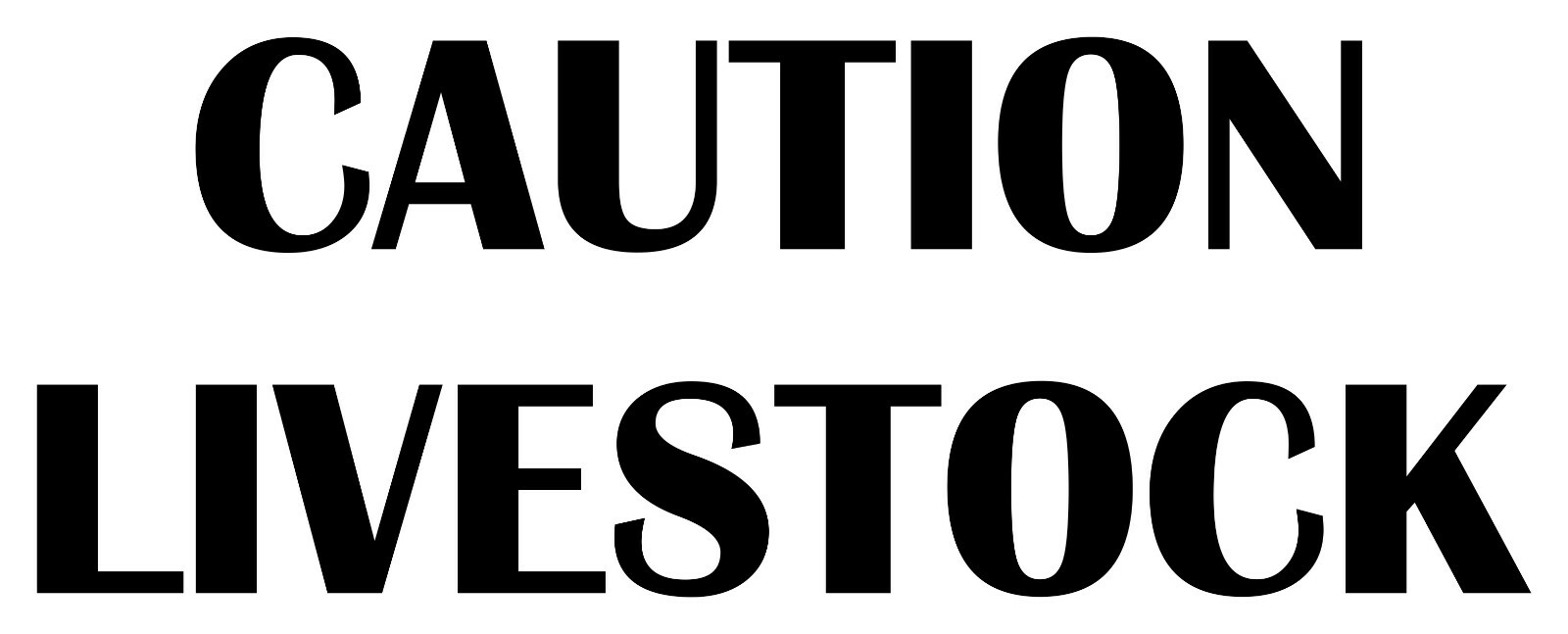 CAUTION LIVESTOCK Vinyl Sticker – Truck Trailer Show Barn Stable Farm – Die Cut