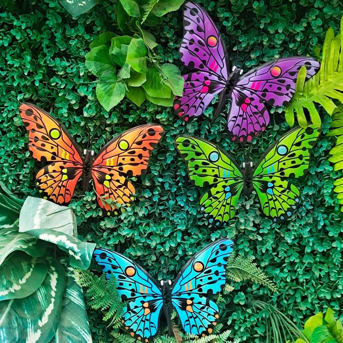 Beautiful Metal Butterfly Wall Decor – 9.6″ Set of 4 for Indoor & Outdoor