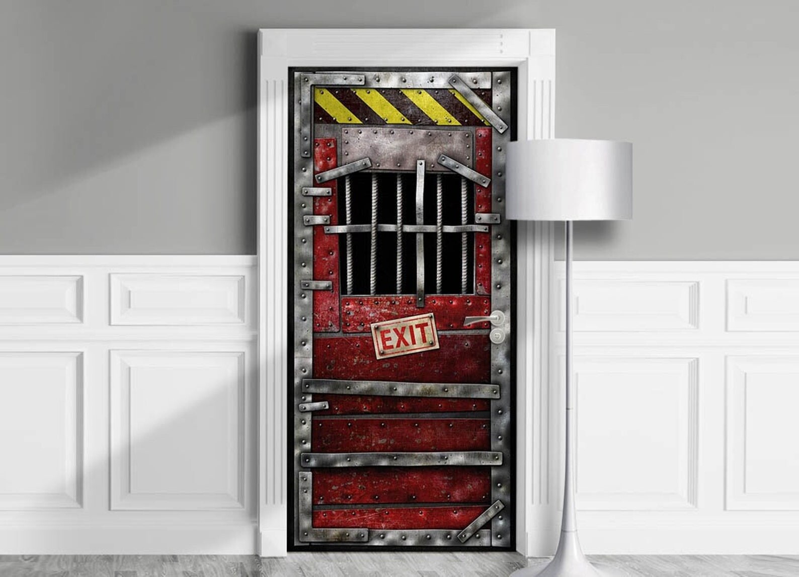Gamer Safe House Exit Door Mural, Peel’n’Stick, Sticker, Cover, Decal. Laminated