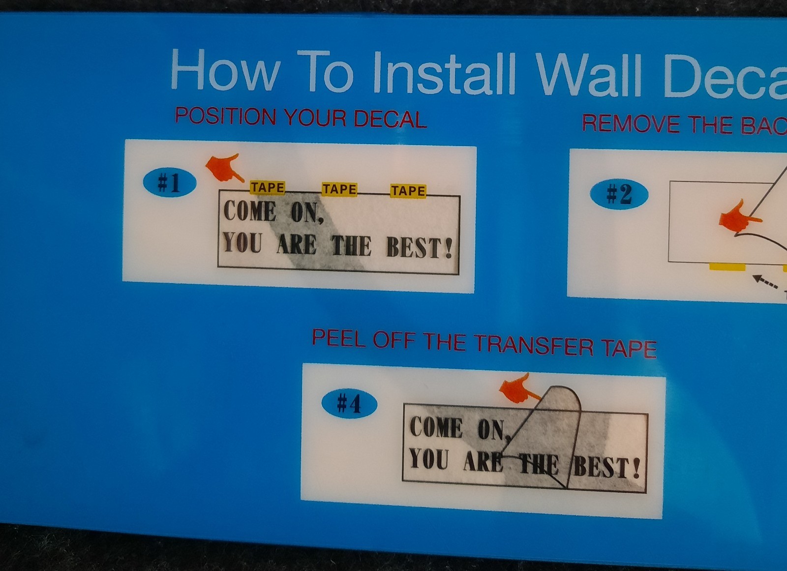 Self-adhesive Wall Decal “Come on, you are the best!” Quote Decal!