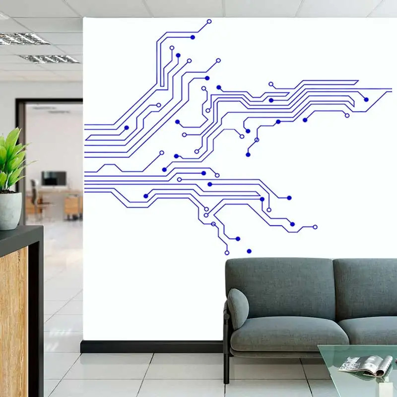 Circuit Board Technology Wall Sticker Game Room Computer IT Software Science
